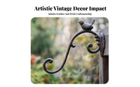 Home Decor Decorative Vintage Wall Hook Leaf Details Cast Metal Avian Hook for Hallway