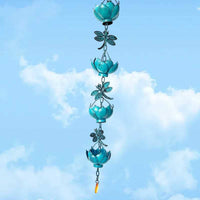 Creative Design Lotus Rain Chain Easy to Install Lotus Flower Cup Chain Long-Lasting Metal for Guesthouse