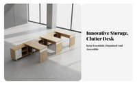 Modern Design Multi-Person Desk Cluster Includes Chairs L-Shaped Multi-Person Desk Unit Space-Saving Workstation Commercial Grade for Employees, Finance Department Staff, Business Owners, Open-Plan Workspace, Corporate Environment, Call Center