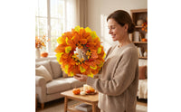 Fall Wreath with Berries Layered Fall Wreath Artificial for Thanksgiving
