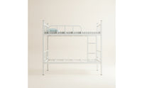 Bunk Bed with Ladder Metal Bunk Bed Space-Saving Furniture for Students, Teens, Dormitory, Bedroom, Hostel