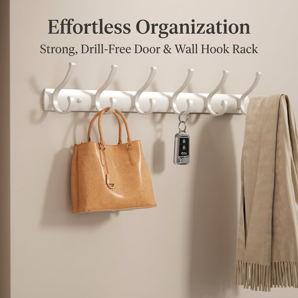 Wall Mounted Coat Rack, Heavy Duty Entryway Hook
