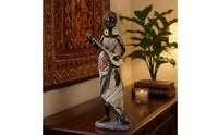 Figurine with Musical Instrument Slender Woman Statue Artistic for Entryway