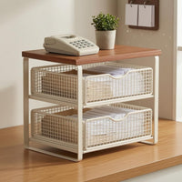 Printer Stand with Drawer Countertop Two-Tier Storage Rack Multi-Use Office Furniture