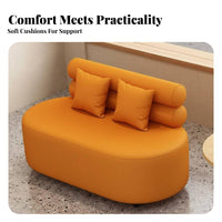 Comfortable Upholstery Upholstered Loveseat with Supportive Back Modern Aesthetic Cafe Booth Nordic Minimalism Commercial Furniture Rounded Edges for Interior Designers, Office Managers, Business Owners, Milk Tea Shop, Restaurant, Beauty Salon