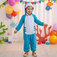 Shark Costume-Piece Costume Soft Hooded Jumpsuit for Kids, Little Ones