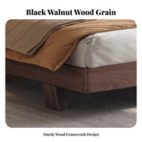 Headboardless Japanese-design Bed Frame Lowlow-height Bedroom Furniture Minimalist Design Mattress Support for Minimalists, Homeowners, Small Living Spaces, Home