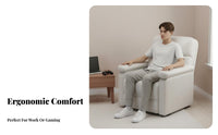 Ergonomic Design Single-Seater Recliner Support Recliner with Footrest Reclining Backrest Gaming Armchair 360-Degree Swivel for Home Paleice Workers, Gamers, Students, Bedroom, Game Room, Reading