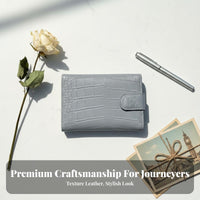 Leather Travel Document Cover Multiple Card Slots Leather Travel Document Organizer Minimalist Design Multi-Compartment Travel Document Holder