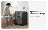 Modern Design 3-Tier Bedside Cabinet Space-Saving Multi-Tier Side Table Rounded Corners Nightstand long-lasting Construction for Apartment Dwellers, Students, Homeowners, Bedroom, Small Spaces, Dorm Room, Office