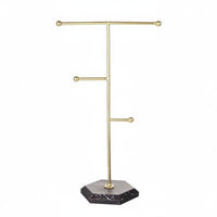 Jewelry Stand with Marble Base Vertical Necklace Holder Stand Stable Necklace Holder with Marble Base for Bedside Table