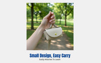 Portable Dog Waste Bag Dispenser, Leather Pet Waste Bag Holder, Hangs on Leash