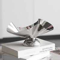 Abstract Metal High-Foot Fruit Tray Decoration