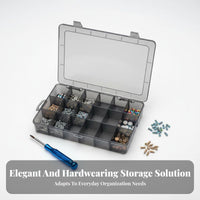 Transparent Lid Multicompartment Compsingle glancent Case clear-view Design Parts Organizer firm Latch Closure Compartment Box long-enduringing for DIY hobbyists, Technicians, Hobbyists, Workshop, Garage, Craft Room, Home Office
