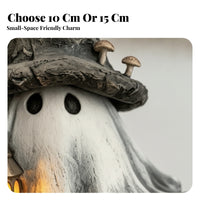 Glowing Specter with Mushroom Hat | warm yellow Light, Hanging or Tabletop Display, specter with Lantern