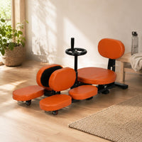Split-Leg Stretching Caster Wheels Seated Stretching Machine Comfortable Padding Leg Stretcher