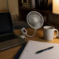 USB Mini Desk Fan with Flexible Gooseneck and Safety Cover, Quiet Operation for Home, Office, Dorm