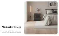 Minimalist Design Suspended-Top Bedside Cabinet Floating Illusion Design Nightstand Space-Saving Bedroom Furniture Ample Storage for Apartment Dwellers, Homeowners, Students, Small Areas, Dorm Room, Office