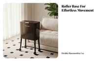 Swivel Casters Rolling Trash Bin Carry Handle Floor-Standing Trash Can Raised Design