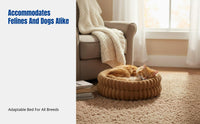 Soft Rabbit Fur Cat Bed, Round Thickened Mat, Indoor, Multi-Size, Multi-Color