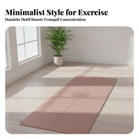 Exercise Mat Middle Medallion Pattern Pose Guide Mat Solid Color