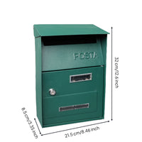 Wall-Mounted Mailbox Metal Mailbox with Lock and Key Postbox Upright Letterbox Rectangular for Homeowners, Outdoor, Villa