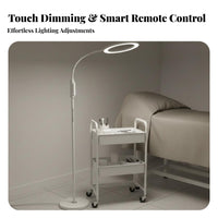 High Color Rendering Eyelash Extension Light Flicker-Non-Flicker Shadowless Floor Lamp Stable Base LED Lash Light Press Control for Makeup Artists, Nail Technicians, Spas, Facial Treatments Studios, Home