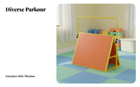 9 Pieces Kids Parkour Training Set Promotes Motor Skills children's Physical Fitness Set Hand-Eye Coordination Indoor Crawl and Climb Playset