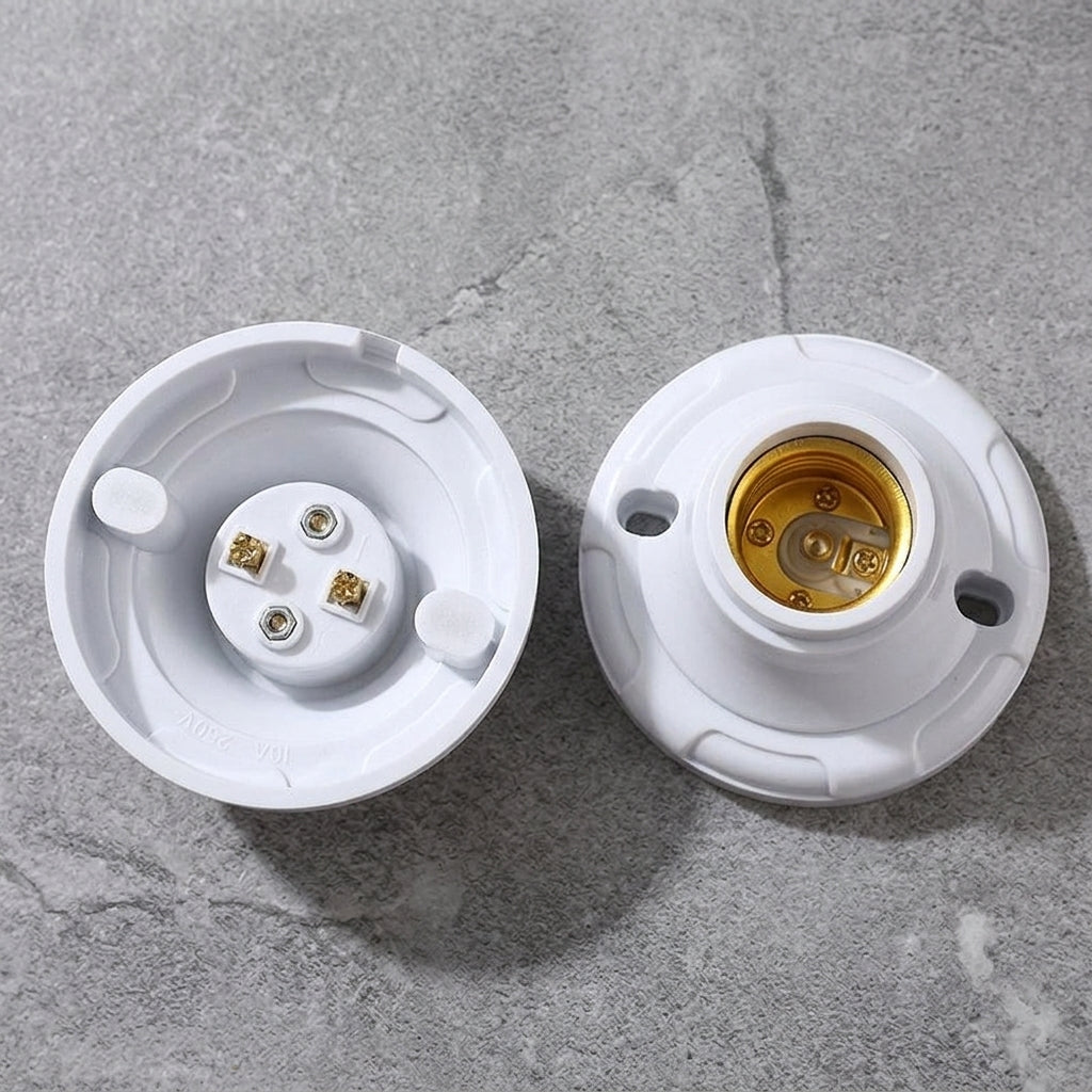 Ceiling Light Fitting for DIY Lighting, E27 Lamp Holder and Bulb Holder with 10mm Threaded Entry, Flame Retardant 250V E27 Lamp, Surface Mount