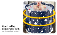 Foldable Bathtub Foldable Design Foldable Bathing Barrel Full Physique Soak Space-Saving for Renters, Children, Home Spa, RVs