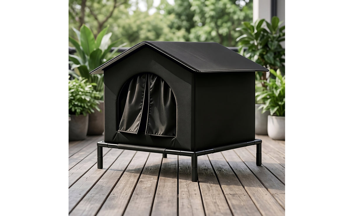 Outdoor Cat Shelter Waterproof Elevated Cat House Windproof Pet Shelter for Backyard