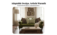 sage emerald Tufted 3-Seater Sofa plush fabric Upholstery Tufted Chesterfield Sofa Retro Western design Couch sturdy Wood Frame for Families, Homeowners, Interior Designers, Living Room, Villa, Apartment