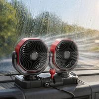 Dual Head Car Fan Clamp Mount Dashboard Clip Fan Adjustable Speed