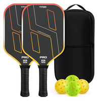 2 Pieces Pickleball Paddle Set T700 Pickleball Set with Balls and Bag Friction Surface Better Control for Beginners