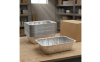 10 Pieces Disposable Aluminum Foil Spill Tray Liner Rolled Rim Aluminum Foil Spill Pan Liner Tapered Side Cooking Accessory Ribbed