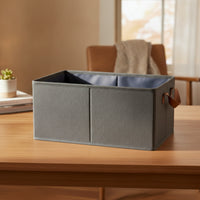 Textile Storage Box with Handles Reinforced Foldable Storage Box Rectangular for Closet, Shelf