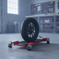 Controlled Motorcycle Mover Dolly with Swivel Wheels Stable Motorcycle Garage Dolly Low-Height for Mechanics