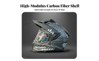 Full Face Rally Helmet Lightweight Design Carbon Fiber Rough-Terrain Helmet Removable and Washable Liner for Traveling Riders