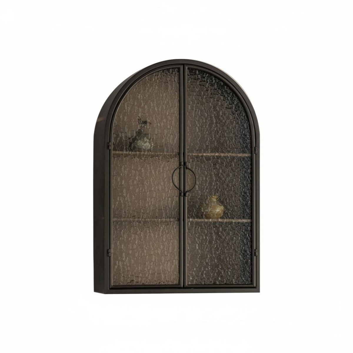 Multifunctional Water Wave Glass Cabinet Adjustable Shelves Industrial Sideboard Cabinet Storage Furniture for Small Apartment Dwellers, Restaurant Owners, Living Room, Home Bar, Entryway