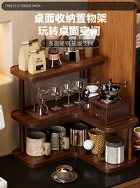 Corner Step Desktop Organizer Shelf with Multiple Layers