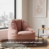 Signature design and aesthetic pouch chair Armchair Retro feel Oversized Corduroy Lounger space-saving Footprint Lounge Chair distinctive Shape for Students, Apartment Dwellers, Living Room, Balcony, Small areas, literary corner