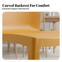 Stackable Armless Molded Chair Modern Design Molded Shell Chair Lightweight Dining Seat Easy to Clean for Office Workers, Event Planners, Kitchen, Restaurant, Meeting Room, Balcony