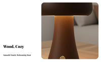 Adjustable Brightness Wooden Toadstool Lamp Stepless Dimming Toadstool Lamp Portable for Children, Babies, Bedroom, Living Room, Nursery