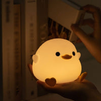 USB Rechargeable Silicone Duck Lamp Timed Shutdown Duck Night Light Eye-Friendly Silicone Lamp Dimmable for Children, Nursery