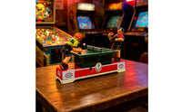 Hand-Crank Racket Sport Game with Key Retro Tinplate Racket Sport Toy Colorful Tinplate Toy with Table Tennis Figures for Bookshelf