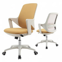Lumbar Support Wheeled Computer Chair Adjustable Height Swivel Seat Rolling Casters Office Furniture Ergonomic Design for Students, Study Room, Bedroom