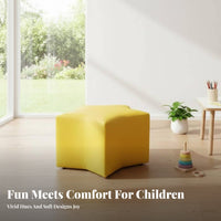 Cute Celestial Design Star and Moon Shaped Soft Chair Playful Aesthetic child's Low Seat Sturdy Construction kids' Furniture for Preschoolers, Toddlers, Educators, Kindergarten, Daycare Center, Classroom, Bedroom
