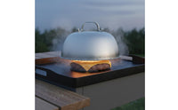 Griddle Basting Cover Brushed Finish Round Burger Cover Heat Resistant Handle Teppanyaki Lid for Grilling, Outdoor, Kitchen