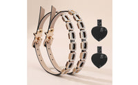 Detachable Shoe Straps with Buckle Rhinestone-Set Shoe Straps with Rhinestones Adjustable Faux-Leather for Women, Pumps