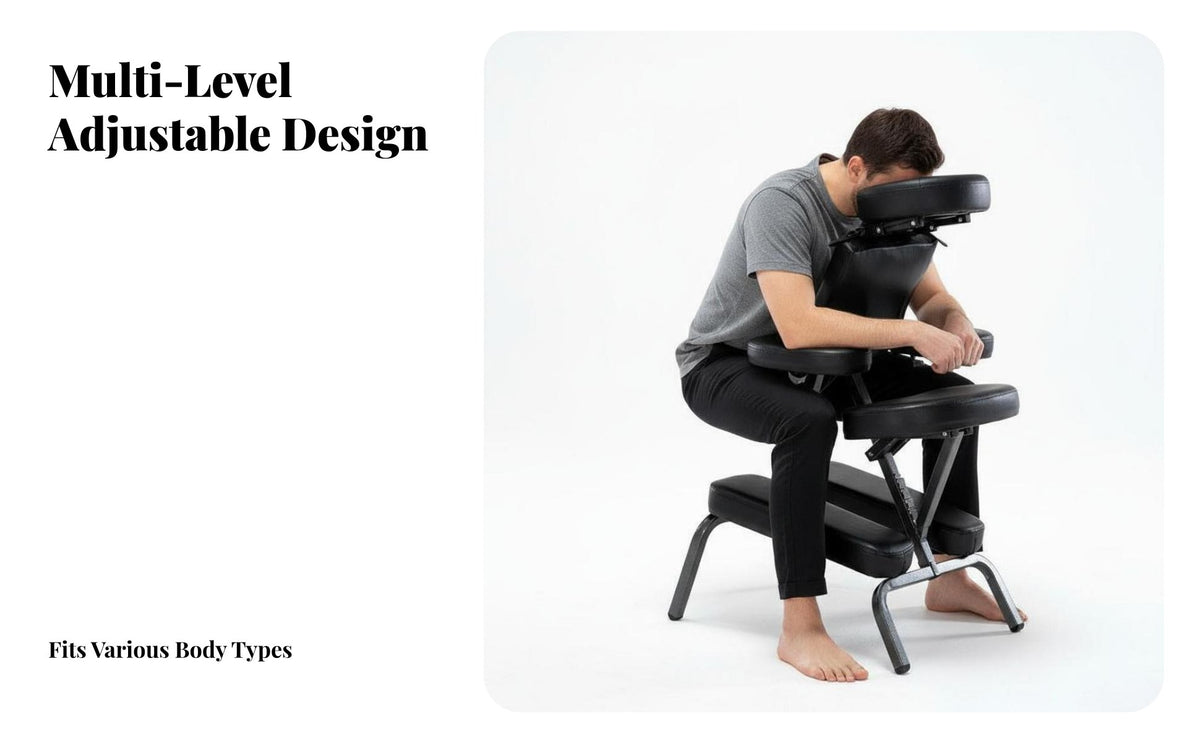 Carrying Bag Included Foldable Chair Ergonomic Design Portable Massage Chair Oil and Waterproof Adjustable Treatment Stool High-Density Foam Cushion for Acupuncturists, Physical Therapists, Home Users, Mobile Services, Medical Office, Beauty Salon, Office